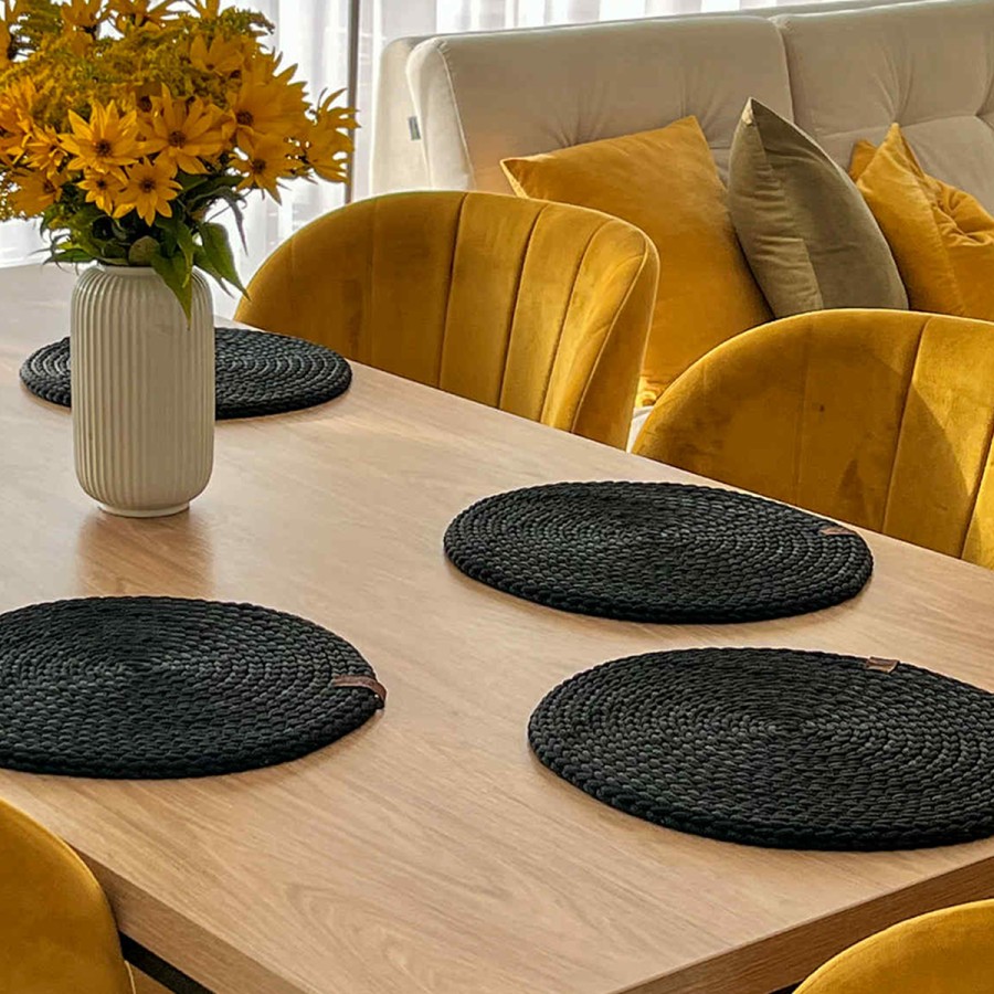 LYGIOS AKYS Didysis stalo padėklas / JUODA